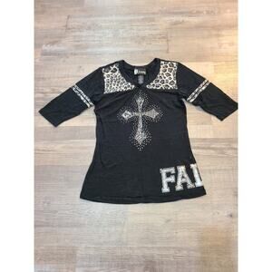 L.A. Kitty medium womens semi sheer "faith" blouse